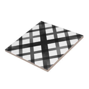 Black And Grey Fading Ombre Crisscross X Pattern   Ceramic Tile