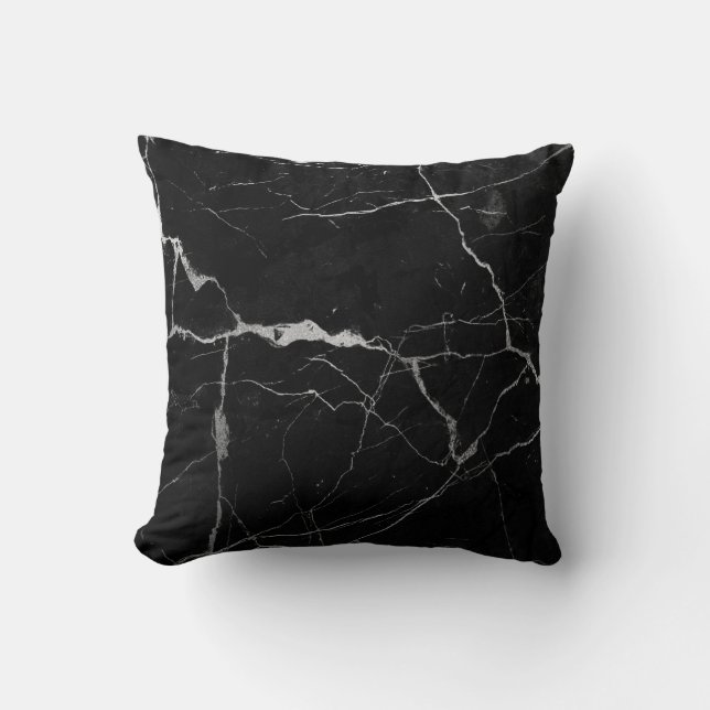 Black and grey faux marble cushion (Front)
