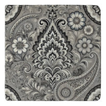 Black and Grey Floral Paisley Elegance