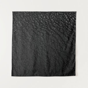 Black and grey floral textile tapestry