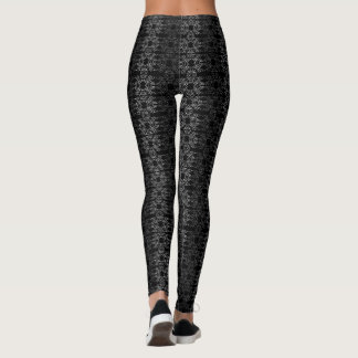 Black and Grey Geometric Leggings by Joya Eve