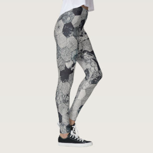 Black And Grey Geometric Shapes Leggings