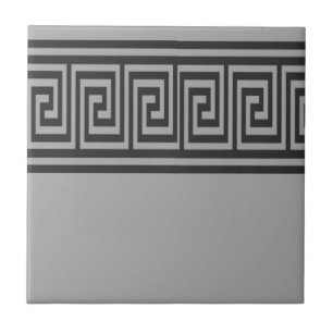 Black and grey greek keylines ceramic tile