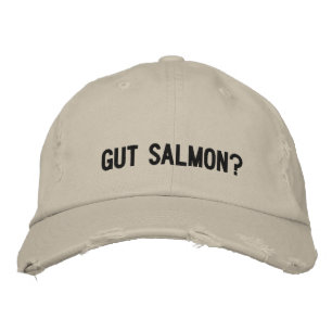 Black and Grey Gut Salmon? Embroidered Hat