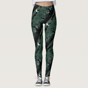 Black and grey Halloween graveyard scenery Leggings
