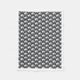Black and Grey Hexagon 3D Geometric Pattern Blanke Fleece Blanket