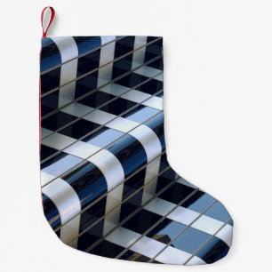 Black and grey high-rise building small christmas stocking