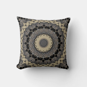 Black and grey, kaleidoscope, ornament cushion