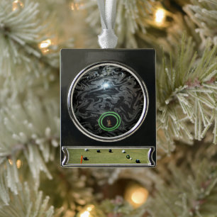 Black And Grey Lawn Bowl, Banner Ornament