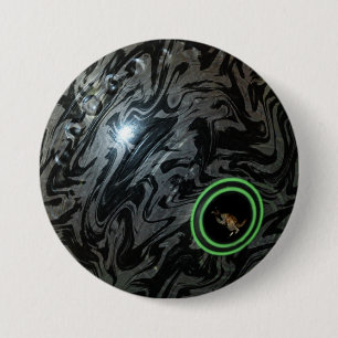 Black And Grey Lawn Bowl, Button Badge