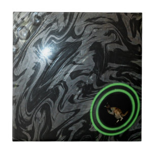 Black And Grey Lawn Bowl, Ceramic Tile