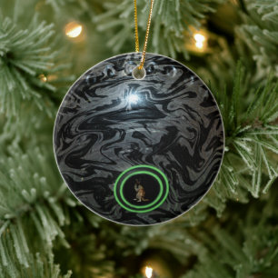 Black And Grey Lawn Bowl, Christmas Tree Ornament