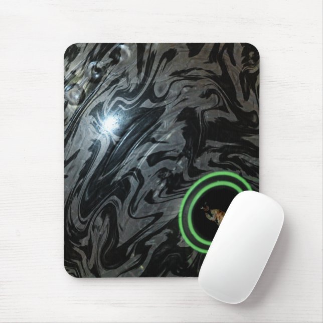 Black And Grey Lawn Bowl, Mousepad (With Mouse)