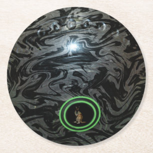 Black And Grey Lawn Bowl, Sturdy Paper Coasters