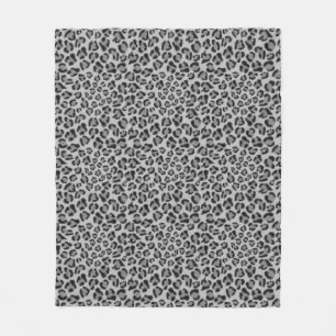 Black and grey Leopard pattern, cheetah pattern   Fleece Blanket