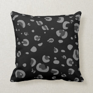 Black and Grey Leopard Print Style 019 Cushion