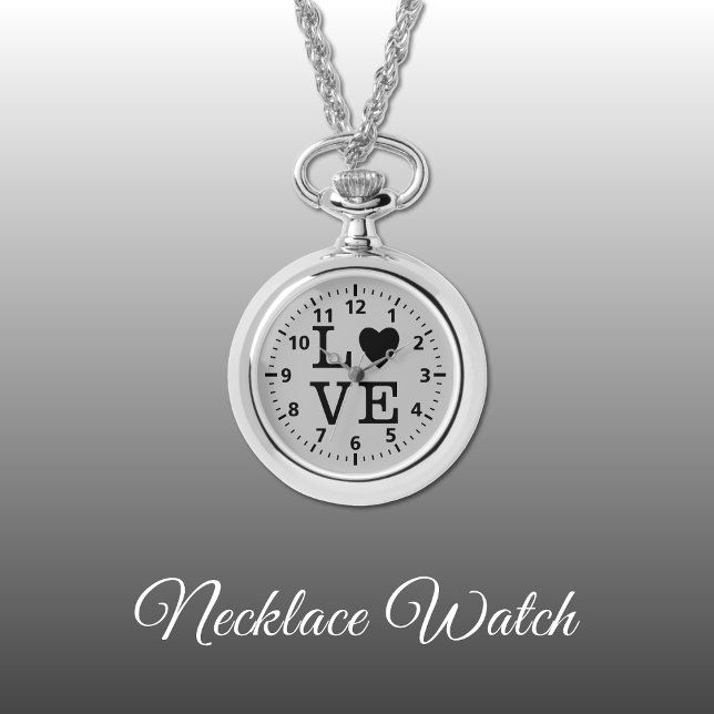 Black and grey Love Necklace Watch (Creator Uploaded)