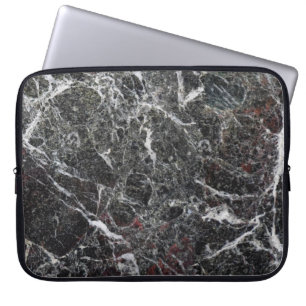 Black And Grey Marble Stone Pattern Laptop Sleeve