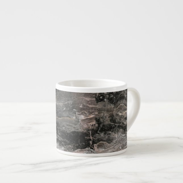 Black And Grey Marble Texture Espresso Cup (Front Right)