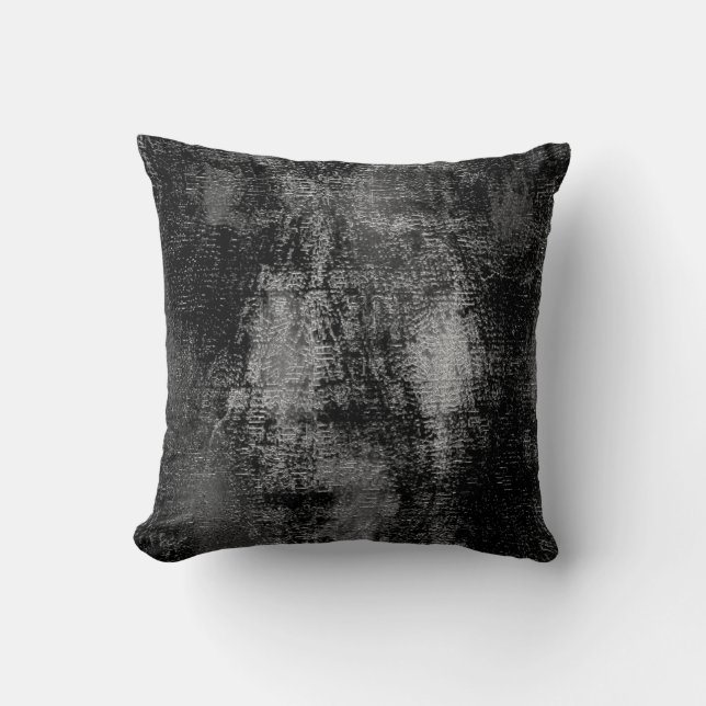 Black and grey material skinned with oil paint cushion (Front)