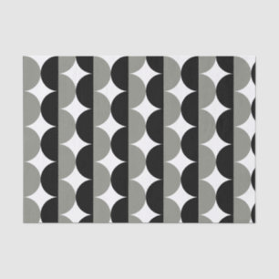 Black and Grey Mid Century Modern Wavy Tissue Paper