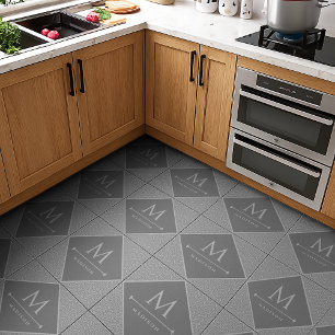 Black and Grey Modern Geometric Wavy Curved Lines Ceramic Tile