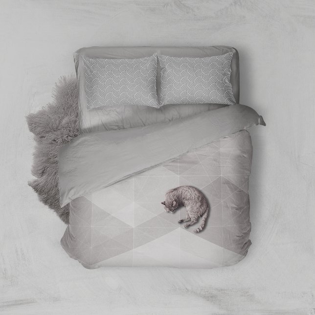 Black and Grey Modern Geometric Wavy Curved Lines Pillowcase (Creator Uploaded)