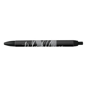 Black And Grey Monogram Elegant Ink Pen