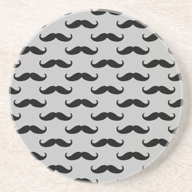 Black and Grey Moustaches    Coaster (Front)