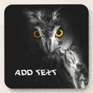 Black and Grey Owl, Hard plastic coaster