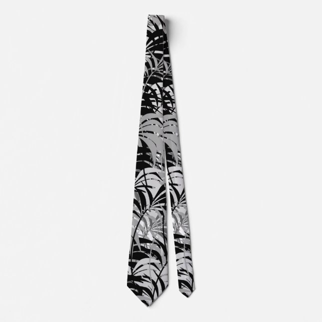 Black and Grey Palms Tie (Front)