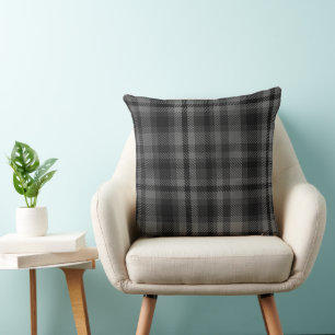 Black and Grey Plaid Cushion