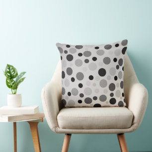 Black And Grey Polka Dots, Cushion