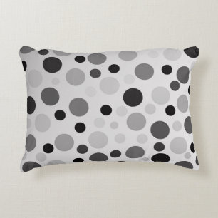 Black And Grey Polka Dots, Decorative Cushion