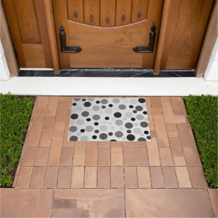 Black And Grey Polka Dots, Doormat