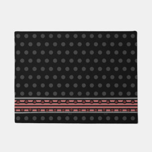 Black and Grey Polka Dots Doormat