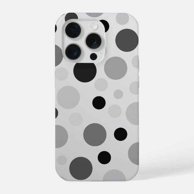 Black And Grey Polka Dots,  iPhone Case (Back)