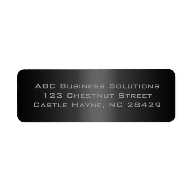 Black and Grey Return Address Sticker (Front)