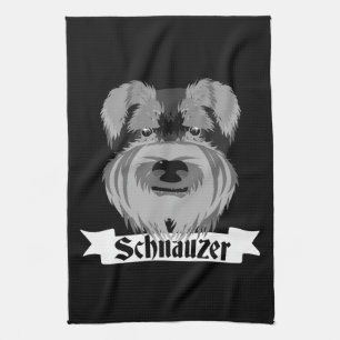 Black and Grey Schnauzer Tea Towel