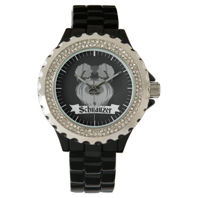 Black and Grey Schnauzer Watch (Front)