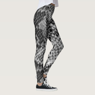 Black and grey snake skin pattern leggings