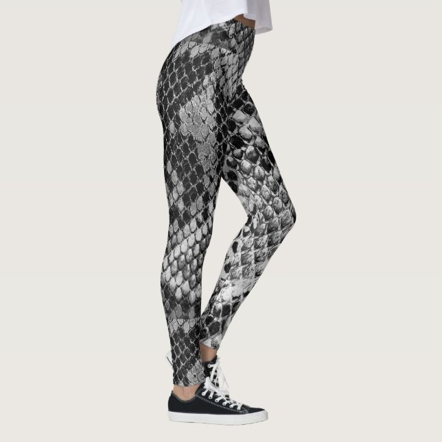Black and grey snake skin pattern leggings (Right)