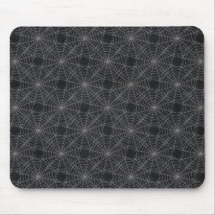 Black and Grey Spiderweb Gothic Pattern Mouse Pad