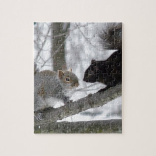 Black and Grey Squirrel Jigsaw Puzzle