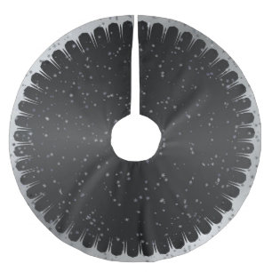 Black and Grey Starry Christmas Tree Skirt