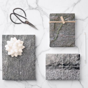 Black and Grey Stone face Variety  Wrapping Paper Sheet