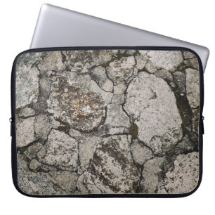 Black and grey stone fragment laptop sleeve