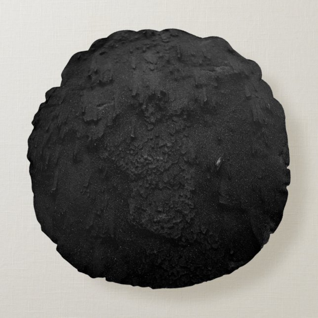 Black and grey stone fragment round cushion (Front)