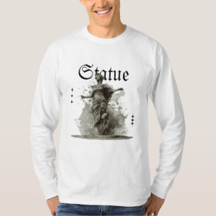 Black and Grey Street wear Statue T Shirt