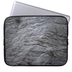 Black and grey striped textile laptop sleeve